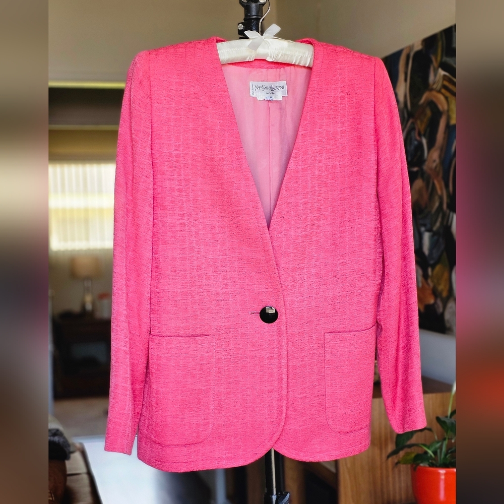 VTG Yves Saint Laurent Pink Tweed Blazer